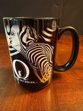 Cirque Du Soleil Coffee Tea Cup Mug O Show Zebra Bellagio 14oz Black
